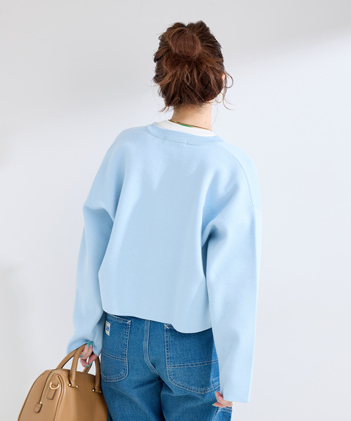 B.C STOCK（ベーセーストック）の「手洗い可 / ミラノリブカーディガン（カーディガン/ボレロ・レディース・ネイビー/ホワイト/サックスブルー・FREE）」の11枚目の写真