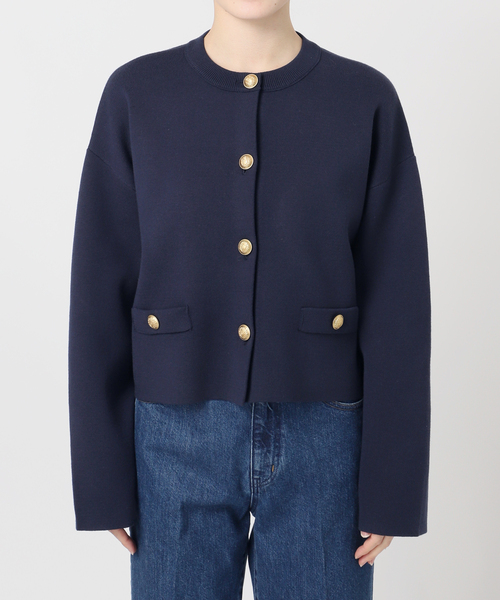 B.C STOCK（ベーセーストック）の「手洗い可 / ミラノリブカーディガン（カーディガン/ボレロ・レディース・ネイビー/ホワイト/サックスブルー・FREE）」の12枚目の写真