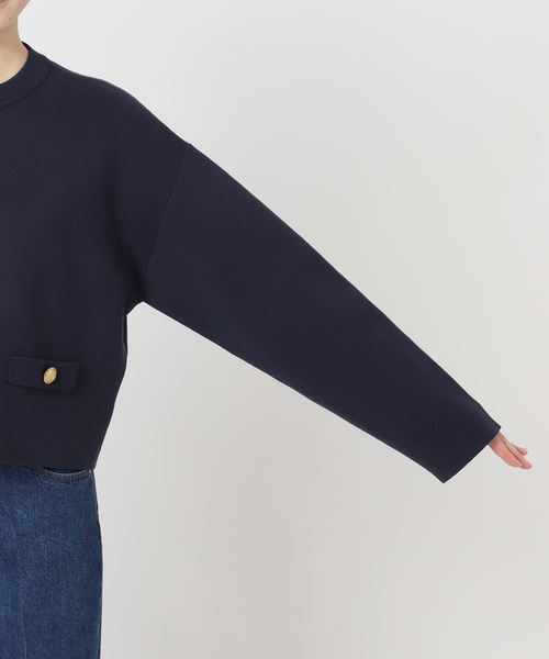 B.C STOCK（ベーセーストック）の「手洗い可 / ミラノリブカーディガン（カーディガン/ボレロ・レディース・ネイビー/ホワイト/サックスブルー・FREE）」の16枚目の写真