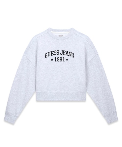 GUESS JEANS（ゲスジーンズ）の「GUESS JEANS Drop Shoulder Emb Cropped Crew スウェット（スウェット・レディース・グレー・LARGE/SMALL/X-SMALL/MEDIUM）」の5枚目の写真