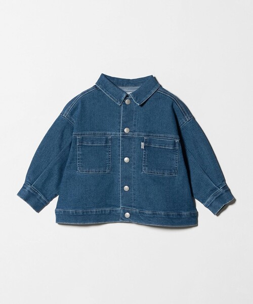 green label relaxing(グリーンレーベルリラクシング)の「デニム ブルゾン / キッズ ストレッチ 100cm-160cm(デニムジャケット・キッズ・コバルトブルー/ブラック/ライトブルー・120cm/130cm/110cm/100cm/150cm/160cm/140cm)」の5枚目の写真