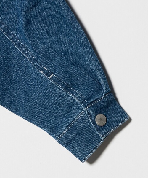 green label relaxing(グリーンレーベルリラクシング)の「デニム ブルゾン / キッズ ストレッチ 100cm-160cm(デニムジャケット・キッズ・コバルトブルー/ブラック/ライトブルー・120cm/130cm/110cm/100cm/150cm/160cm/140cm)」の8枚目の写真