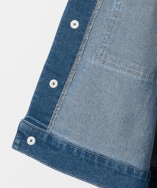 green label relaxing(グリーンレーベルリラクシング)の「デニム ブルゾン / キッズ ストレッチ 100cm-160cm(デニムジャケット・キッズ・コバルトブルー/ブラック/ライトブルー・120cm/130cm/110cm/100cm/150cm/160cm/140cm)」の12枚目の写真