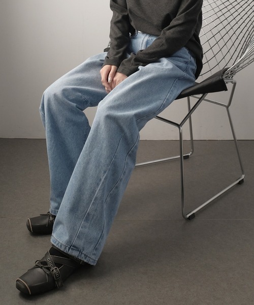 Ulysses（ユリシス）の「スタッズ付きカーブパンツ（その他パンツ・レディース・ブルー/サックスブルー/ブラック/インディゴブルー・M）」の12枚目の写真