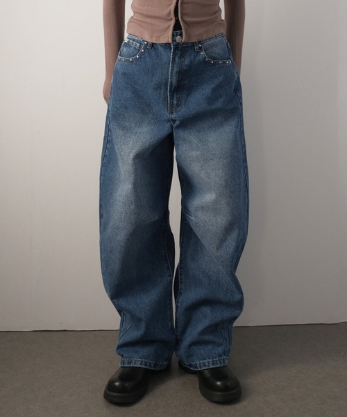 Ulysses（ユリシス）の「スタッズ付きカーブパンツ（その他パンツ・レディース・ブルー/サックスブルー/ブラック/インディゴブルー・M）」の22枚目の写真