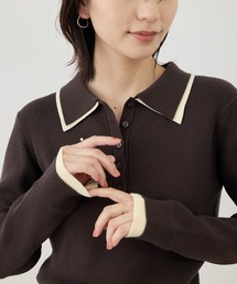 レイヤード風リブポロニット