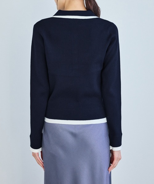 ROPE' PICNIC(ロペピクニック)の「レイヤード風リブポロニット(ニット/セーター・レディース・ネイビー/ブラウン/ライトグレー/クリーム・FREE)」の5枚目の写真