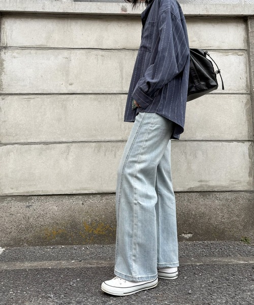 aimoha(アイモハ)の「ライトデニムワイドパンツ(デニムパンツ・レディース・ライトブルー・L/M/S)」の17枚目の写真