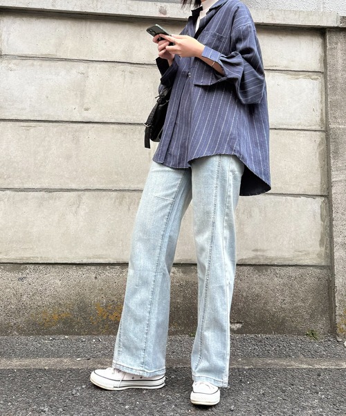 aimoha(アイモハ)の「ライトデニムワイドパンツ(デニムパンツ・レディース・ライトブルー・L/M/S)」の18枚目の写真