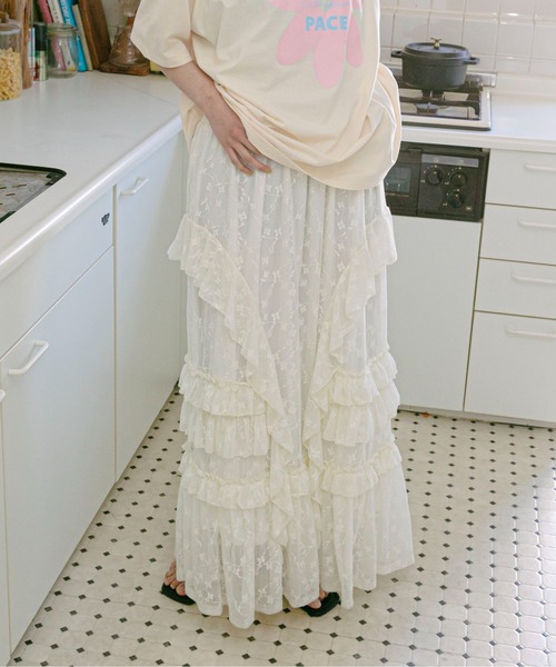レースティアードボリュームスカート（スカート）｜PILIT（ピリット）