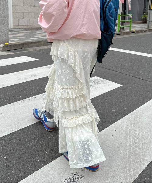 レースティアードボリュームスカート(スカート)|PILIT(ピリット)