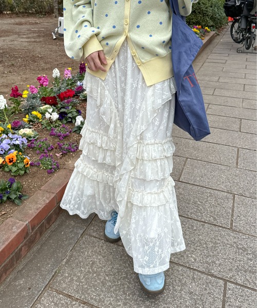 レースティアードボリュームスカート(スカート)|PILIT(ピリット)