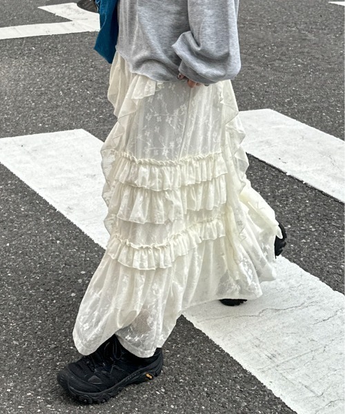 レースティアードボリュームスカート(スカート)|PILIT(ピリット)