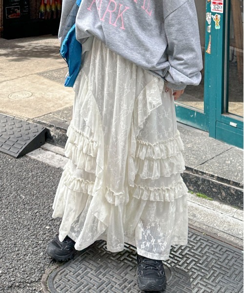 レースティアードボリュームスカート(スカート)|PILIT(ピリット)