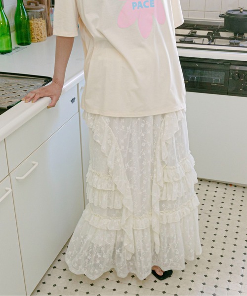 レースティアードボリュームスカート(スカート)|PILIT(ピリット)