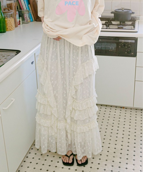 レースティアードボリュームスカート(スカート)|PILIT(ピリット)