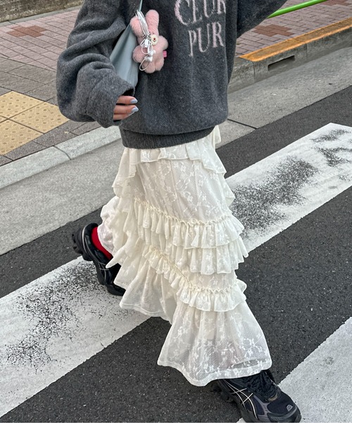 レースティアードボリュームスカート(スカート)|PILIT(ピリット)