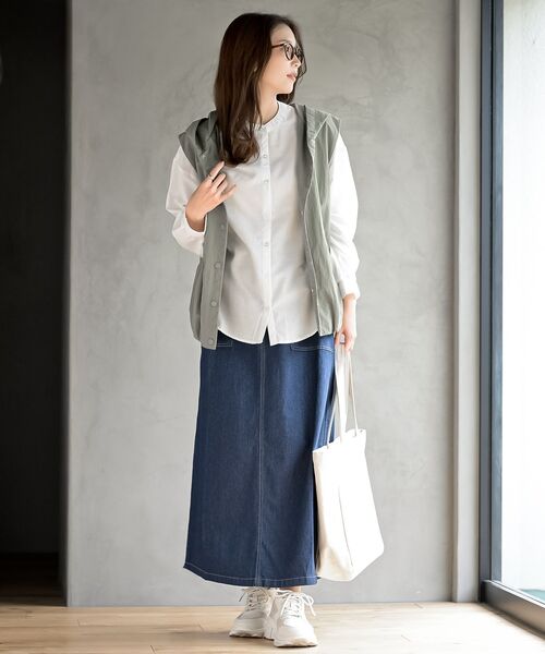 rps（アールピーエス）の「ナイロンフードベスト（ベスト・レディース・チャコールグレー/ブラック/ライトカーキ・フリー）」の13枚目の写真