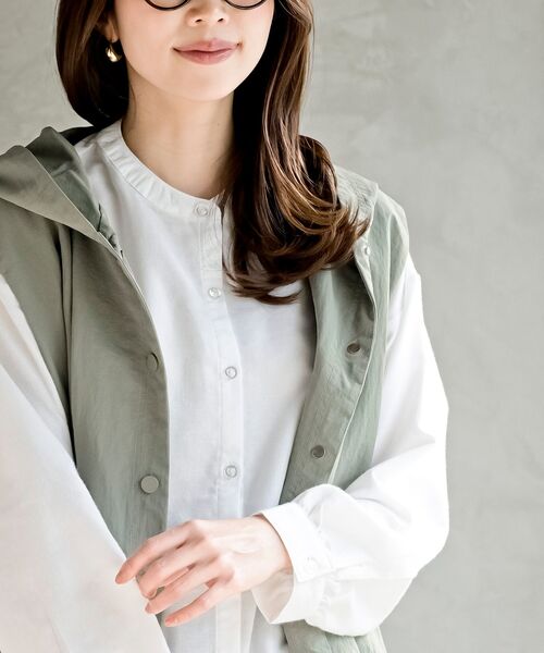 rps（アールピーエス）の「ナイロンフードベスト（ベスト・レディース・チャコールグレー/ブラック/ライトカーキ・フリー）」の16枚目の写真