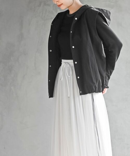 rps（アールピーエス）の「ナイロンフードベスト（ベスト・レディース・チャコールグレー/ブラック/ライトカーキ・フリー）」の20枚目の写真