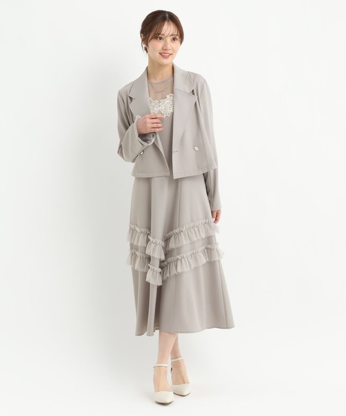 Andemiu（アンデミュウ）の「【3item set】ジャケットセットドレス644002（ドレス・レディース・ライトグレー/ブラック/グリーン系その他6・FREE）」の6枚目の写真