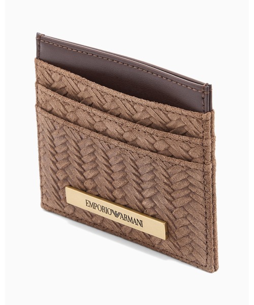EMPORIO ARMANI（エンポリオアルマーニ）の「【エンポリオ アルマーニ】ASV カードホルダー エンボススエード（名刺入れ・メンズ・ブラウン系その他/グレイッシュベージュ・FREE）」の4枚目の写真
