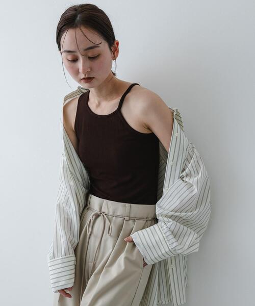 SENSE OF PLACE by URBAN RESEARCH（センスオブプレイスバイアーバンリサーチ）の「アシメネックカップツキキャミソール（キャミソール・レディース・ブラウン/ライトブルー/ブラック・ONE）」の5枚目の写真