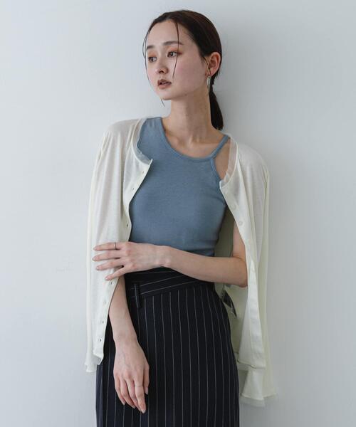 SENSE OF PLACE by URBAN RESEARCH（センスオブプレイスバイアーバンリサーチ）の「アシメネックカップツキキャミソール（キャミソール・レディース・ブラウン/ライトブルー/ブラック・ONE）」の16枚目の写真