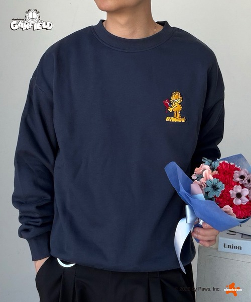 UNDERSTATEMENTs(アンダーステイトメント)の「【ユニセックス】ガーフィールドワンポイント刺繍スウェット(スウェット・メンズ・ブラック/ネイビー・MEDIUM/LARGE)」の11枚目の写真