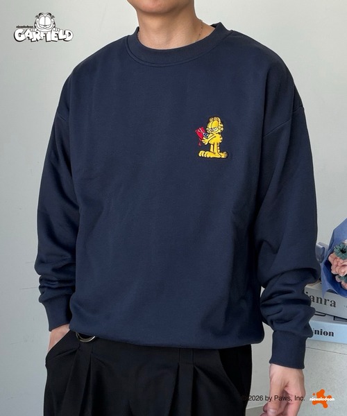 UNDERSTATEMENTs(アンダーステイトメント)の「【ユニセックス】ガーフィールドワンポイント刺繍スウェット(スウェット・メンズ・ブラック/ネイビー・MEDIUM/LARGE)」の18枚目の写真