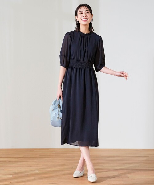 ANY SIS(エニィスィス)の「シアーシャーリング ワンピース(ワンピース・レディース・ネイビー系9/ブラック系4/グレー系4・LARGE/MEDIUM/SMALL)」の3枚目の写真
