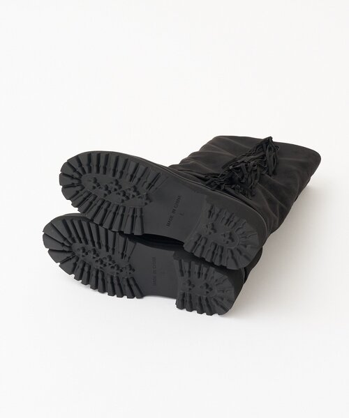 CIAOPANIC（チャオパニック）の「サイドフリンジミドルブーツ（ブーツ・レディース・ブラック/キャメル・LARGE/MEDIUM）」の5枚目の写真