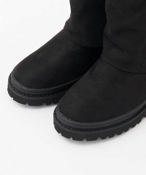 CIAOPANIC（チャオパニック）の「サイドフリンジミドルブーツ（ブーツ・レディース・ブラック/キャメル・LARGE/MEDIUM）」の7枚目の写真