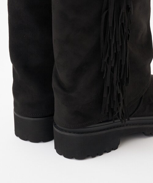 CIAOPANIC（チャオパニック）の「サイドフリンジミドルブーツ（ブーツ・レディース・ブラック/キャメル・LARGE/MEDIUM）」の9枚目の写真