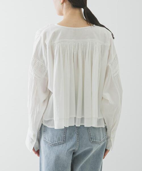 URBAN RESEARCH(アーバンリサーチ)の「コットンボイルギャザーショートブラウス(シャツ/ブラウス・レディース・ブラウン/ブルー系その他/イエロー/オフホワイト・FREE)」の14枚目の写真