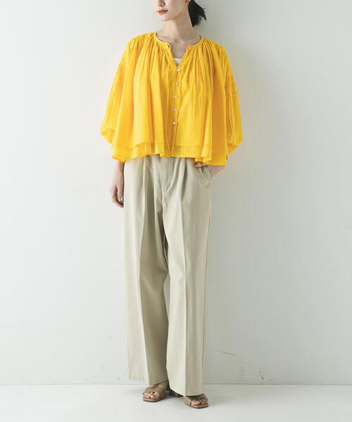 URBAN RESEARCH(アーバンリサーチ)の「コットンボイルギャザーショートブラウス(シャツ/ブラウス・レディース・ブラウン/ブルー系その他/イエロー/オフホワイト・FREE)」の21枚目の写真