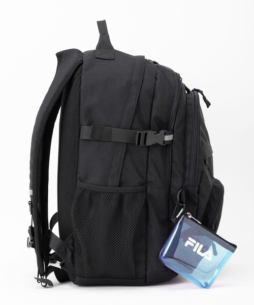 FILA（フィラ）の「【FILA/フィラ】 クリアポーチ付きリュック 大容量 30L 通学 通勤 バッグ スクールリュック（バックパック/リュック・レディース・ブラック/ブラック×パープル/ブラック×ブルー・FREE）」の14枚目の写真