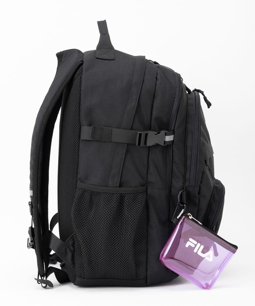 FILA（フィラ）の「【FILA/フィラ】 クリアポーチ付きリュック 大容量 30L 通学 通勤 バッグ スクールリュック（バックパック/リュック・レディース・ブラック/ブラック×パープル/ブラック×ブルー・FREE）」の10枚目の写真