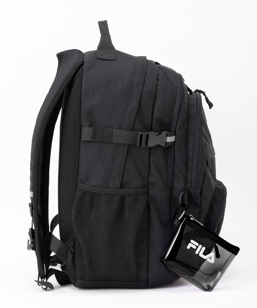 FILA（フィラ）の「【FILA/フィラ】 クリアポーチ付きリュック 大容量 30L 通学 通勤 バッグ スクールリュック（バックパック/リュック・レディース・ブラック/ブラック×パープル/ブラック×ブルー・FREE）」の6枚目の写真