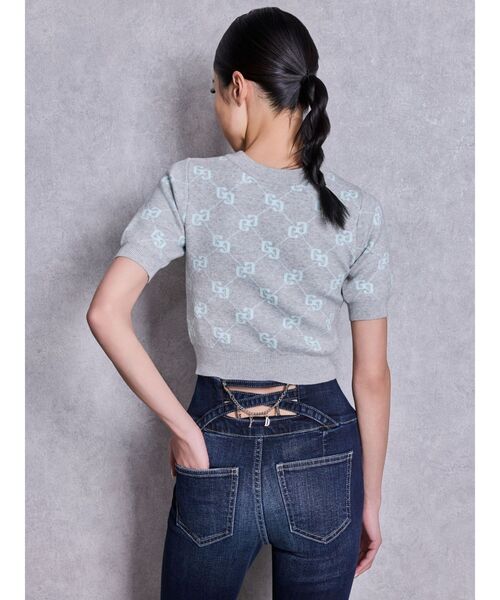 GYDA（ジェイダ）の「GG quiltingニットトップス（ニット/セーター・レディース・ブラック/グレー・FREE）」の8枚目の写真