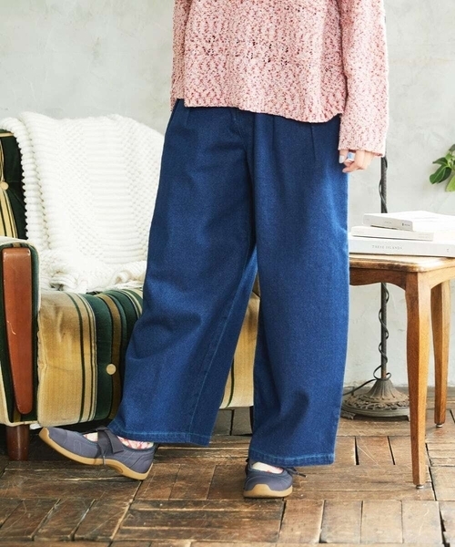 Jocomomola(ホコモモラ)の「デニムカーブシルエットパンツ(その他パンツ・レディース・ネイビー・42/40)」の5枚目の写真