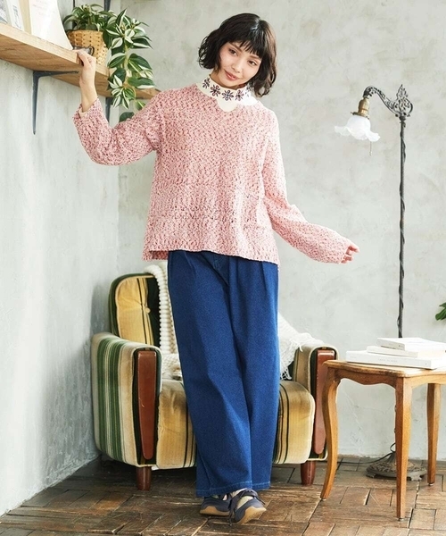 Jocomomola(ホコモモラ)の「デニムカーブシルエットパンツ(その他パンツ・レディース・ネイビー・42/40)」の6枚目の写真