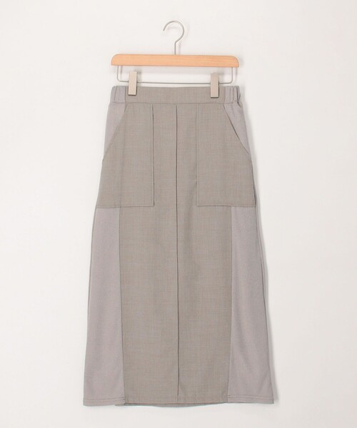 MICO COULIER（ミコクリエ）の「麻調×リブ切替スカート（スカート・レディース・ブラック/オリーブ/グレー・38/36）」の3枚目の写真