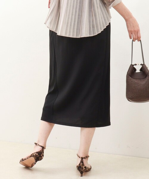 MICO COULIER（ミコクリエ）の「麻調×リブ切替スカート（スカート・レディース・ブラック/オリーブ/グレー・38/36）」の17枚目の写真
