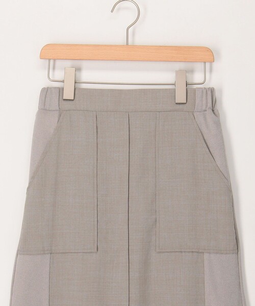 MICO COULIER（ミコクリエ）の「麻調×リブ切替スカート（スカート・レディース・ブラック/オリーブ/グレー・38/36）」の9枚目の写真