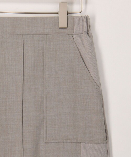 MICO COULIER（ミコクリエ）の「麻調×リブ切替スカート（スカート・レディース・ブラック/オリーブ/グレー・38/36）」の8枚目の写真