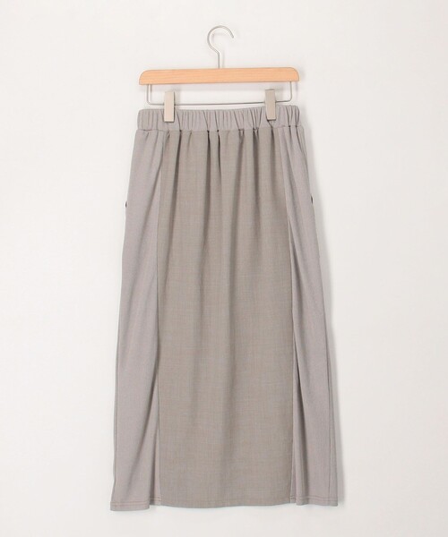 MICO COULIER（ミコクリエ）の「麻調×リブ切替スカート（スカート・レディース・ブラック/オリーブ/グレー・38/36）」の5枚目の写真
