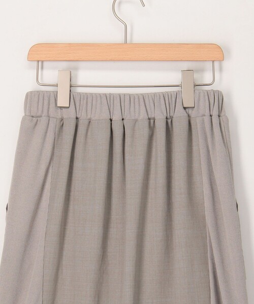 MICO COULIER（ミコクリエ）の「麻調×リブ切替スカート（スカート・レディース・ブラック/オリーブ/グレー・38/36）」の4枚目の写真