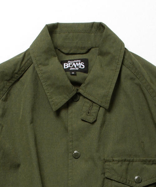BEAMS（ビームス）の「＜WEB限定＞BEAMS / NEW STANDARD リップストップコーチジャケット（ブルゾン・メンズ・オリーブ/ブラック・LARGE/X-LARGE/MEDIUM/SMALL）」の15枚目の写真