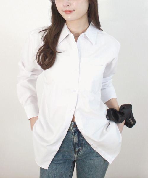 Reurie'(レウリィ)の「【ZOZO限定】ベーシックオーバーシャツ / 春服 春夏 オーバーサイズ シンプル カジュアル(シャツ/ブラウス・レディース・ブルー/ホワイト/イエロー・FREE)」の1枚目の写真
